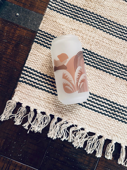 Boho Rainbow Printed Libby Glass- Frosted