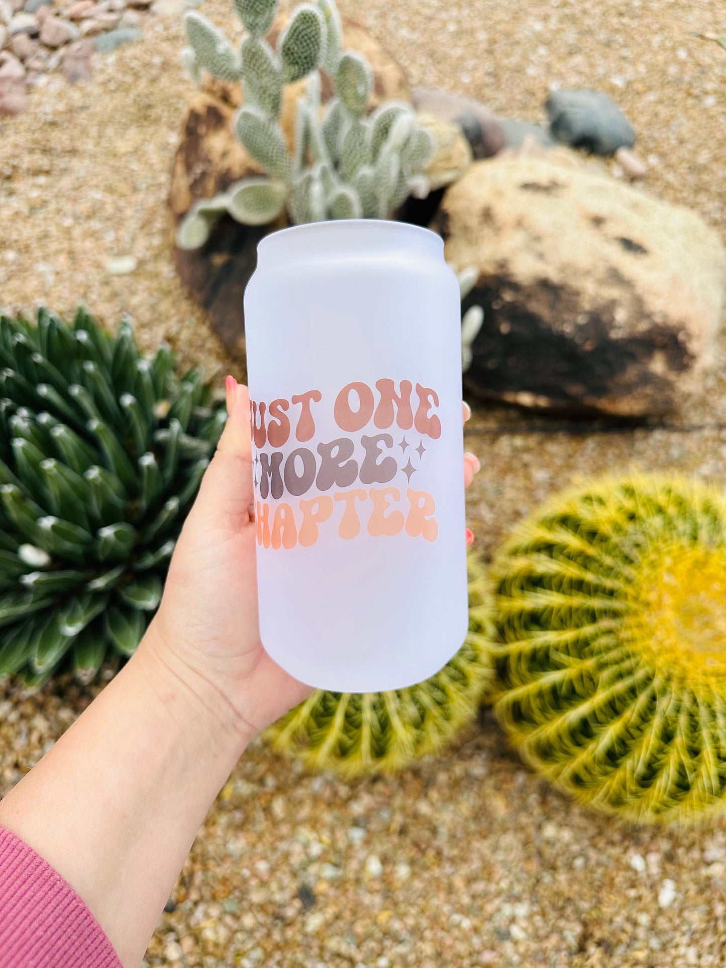 Just One More Chapter Printed Libby Glass - Dishwasher Safe
