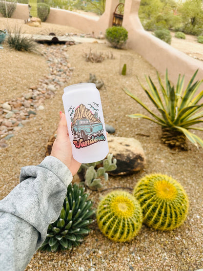Retro Wanderer Printed Libby Glass - Dishwasher Safe