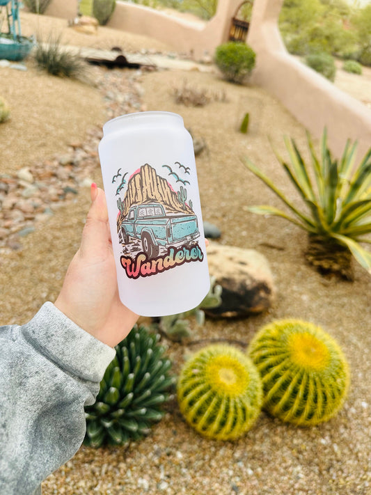 Retro Wanderer Printed Libby Glass - Dishwasher Safe