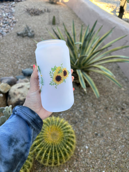 A little bit of coffee, A whole lot of Jesus Printed Libby Glass