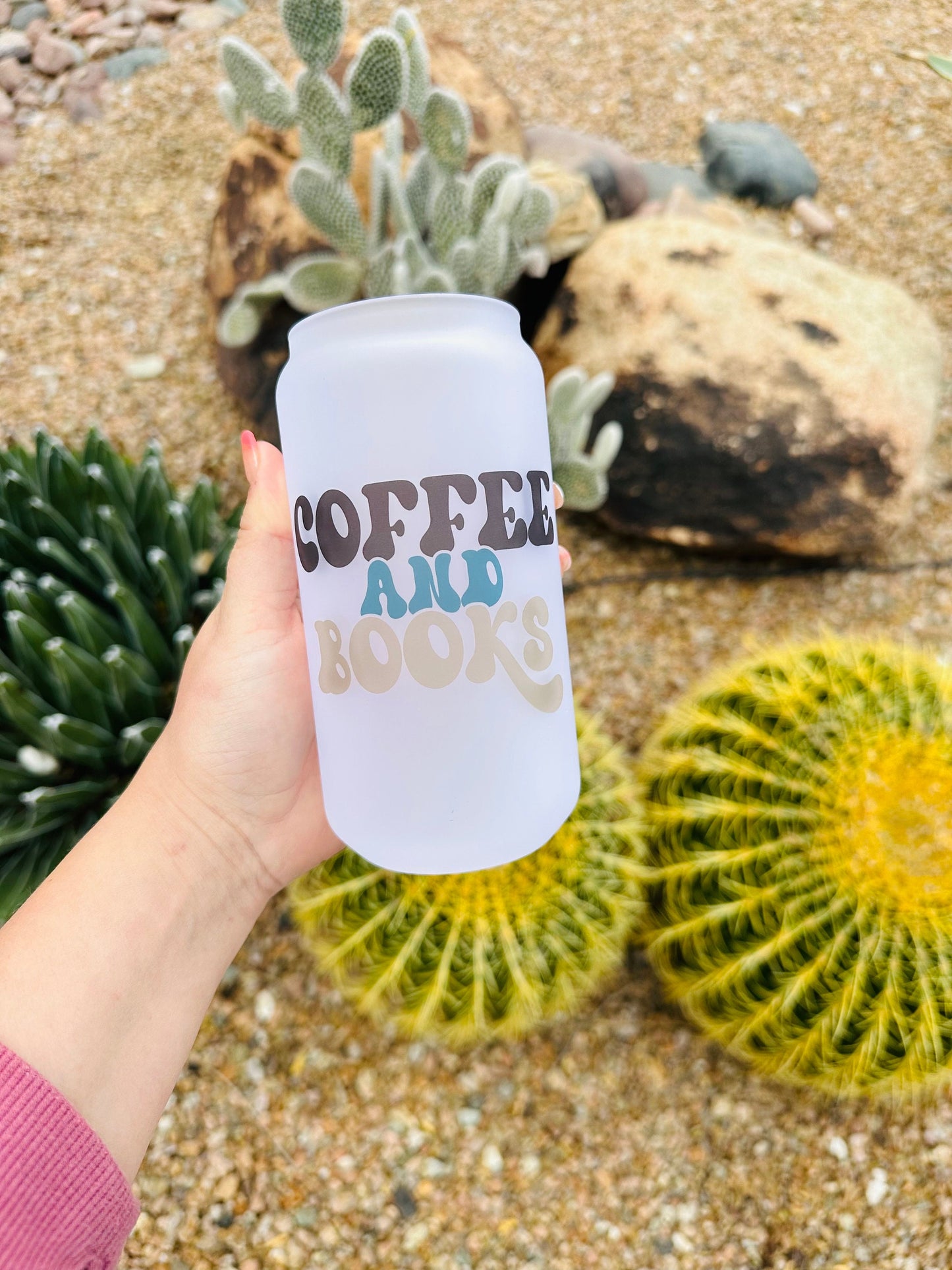 Coffee and Books Printed Libby Glass - Dishwasher Safe