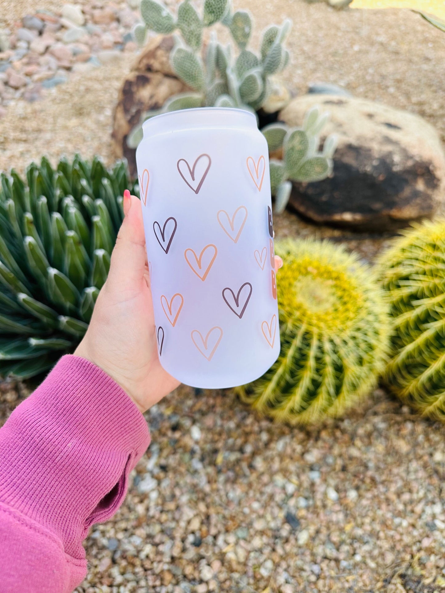 Booktrovert Heart Wrap Printed Libby Glass - Dishwasher Safe