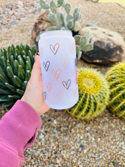Booktrovert Heart Wrap Printed Libby Glass - Dishwasher Safe