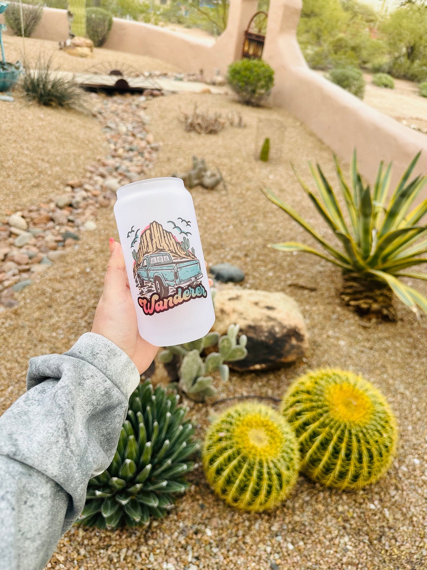Retro Wanderer Printed Libby Glass - Dishwasher Safe
