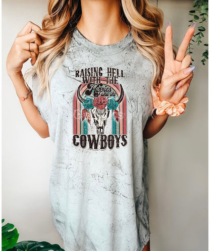 Hippies and Cowboys Graphic  - DTF TRANSFER - Shirt Transfer - DTF Transfer Sheets - Ready To Press Transfer Sheet - High Quality Printed