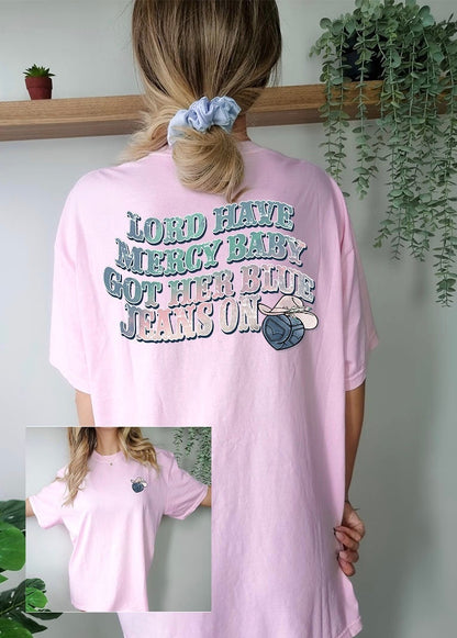 Blue Jeans Graphic - DTF Printed Transfer - DTF Transfer Sheet - High Quality Printed - Ready to Press - Shirt Transfer