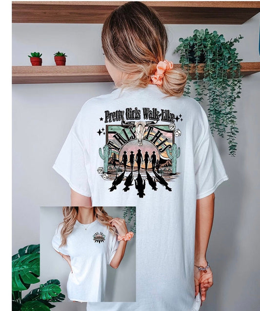 Pretty Girls Walk Like This Graphics - DTF Printed Transfer - DTF Transfer Sheet - Ready To Press - High Quality Printed - Shirt Transfer
