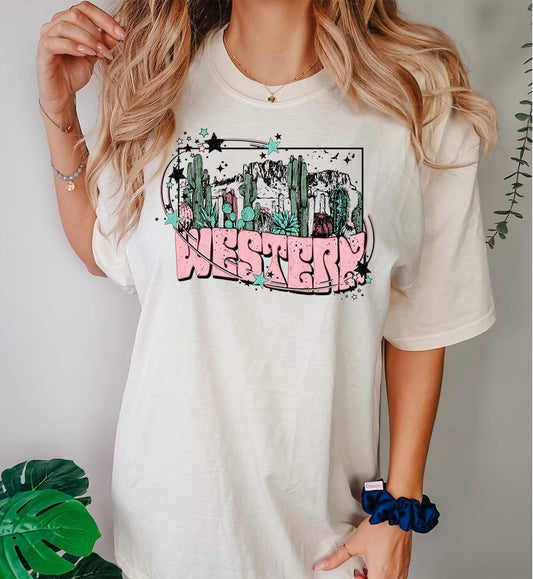 Western Vibes Graphic - DTF Printed Transfer - DTF Transfer Sheets - Ready To Press - High Quality Printed - Shirt Transfers