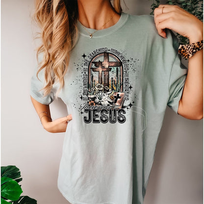 There Was Jesus Graphic - DTF Printed Transfer - Shirt Transfer - Ready To Press - DTF Transfer Sheet - High Quality Printed Transfer