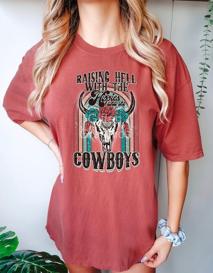 Hippies and Cowboys Graphic  - DTF TRANSFER - Shirt Transfer - DTF Transfer Sheets - Ready To Press Transfer Sheet - High Quality Printed