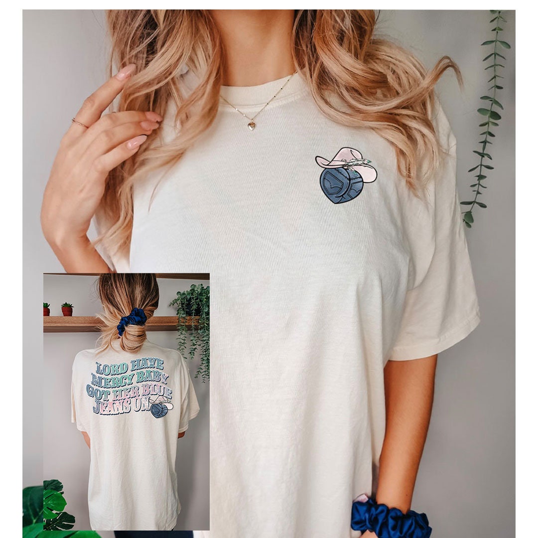 Blue Jeans Graphic - DTF Printed Transfer - DTF Transfer Sheet - High Quality Printed - Ready to Press - Shirt Transfer