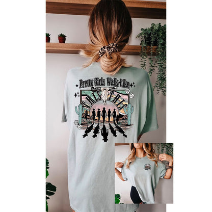 Pretty Girls Walk Like This Graphics - DTF Printed Transfer - DTF Transfer Sheet - Ready To Press - High Quality Printed - Shirt Transfer