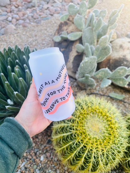 Mom Affirmation Wrapped Printed Libby Glass - Dishwasher Safe