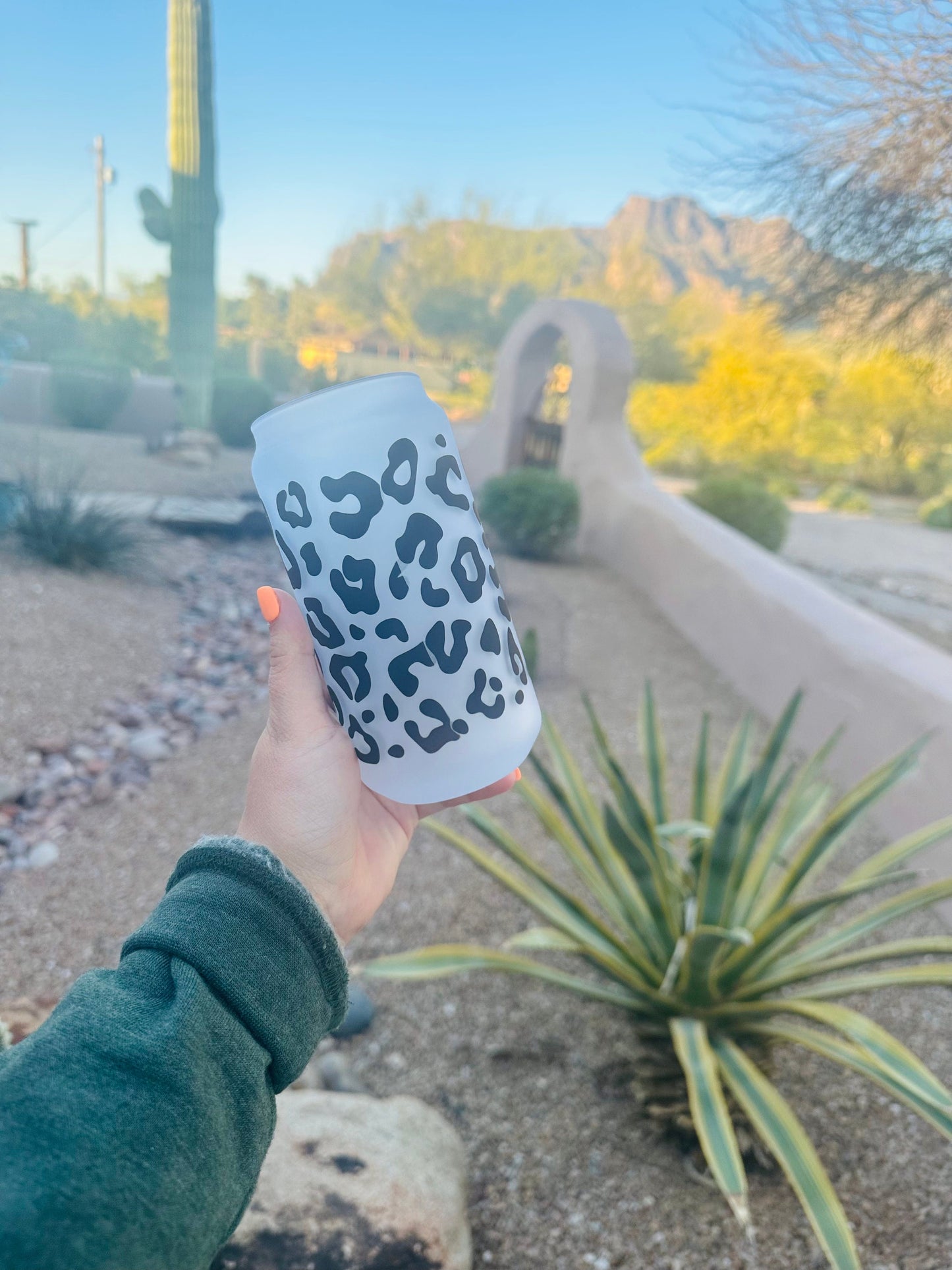 Cheetah Printed Libby Glass - Dishwasher Safe