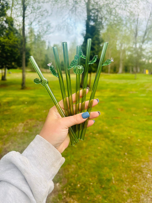 Cactus Glass Straw - Dishwasher Safe