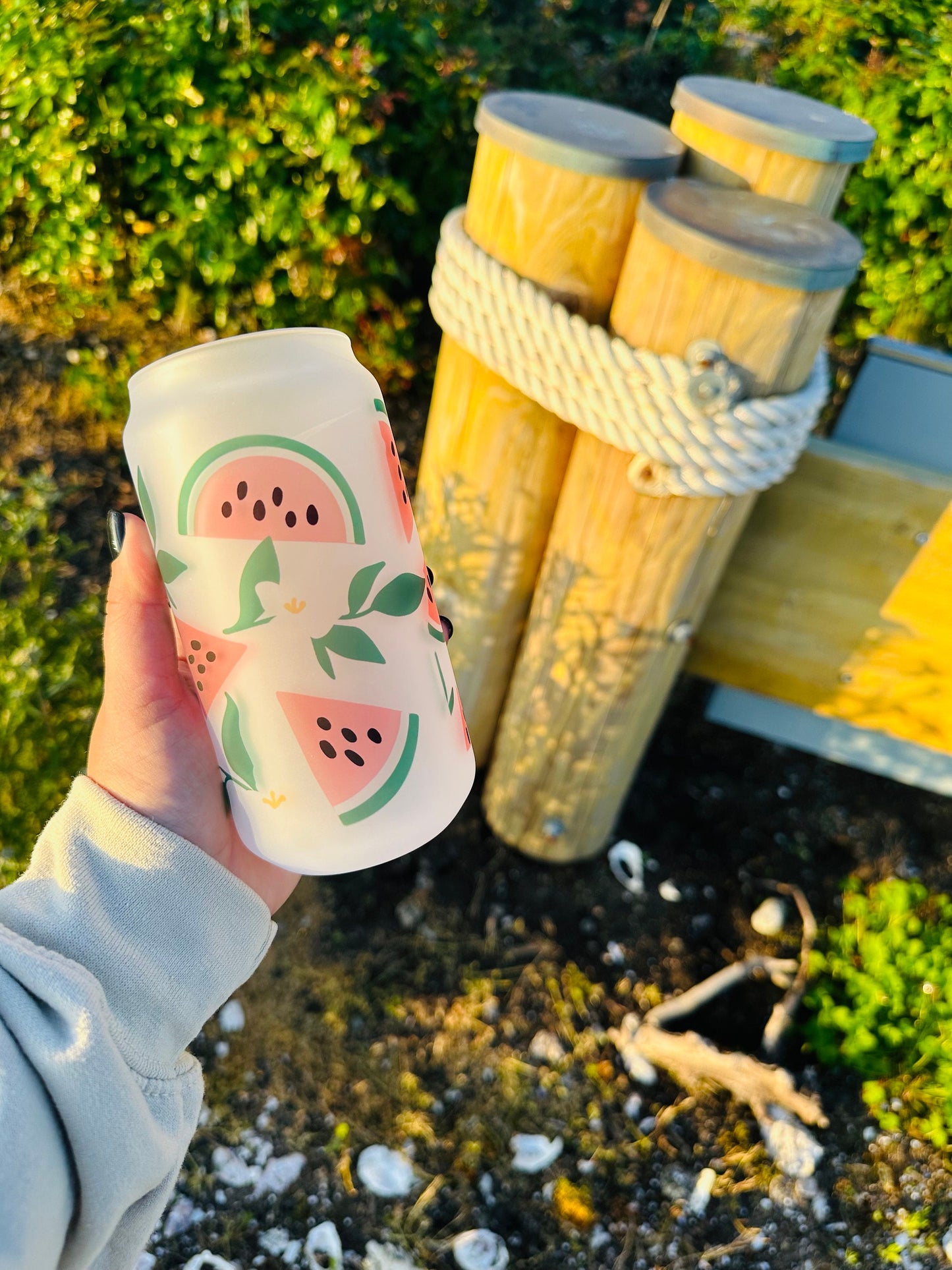 Summer Watermelon Printed Glassware -Dishwasher Safe