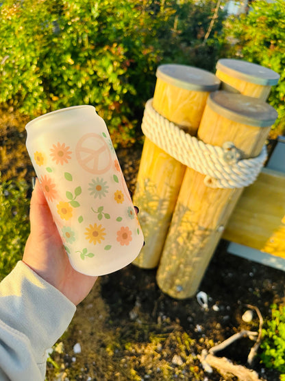 Hippie Summer Printed Glassware - Dishwasher Safe
