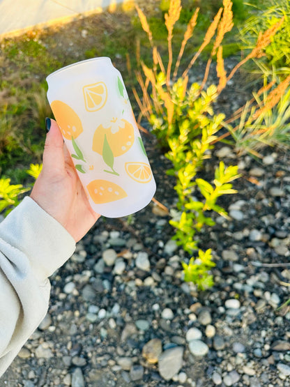 Summer Lemons Printed Glassware - Dishwasher Safe
