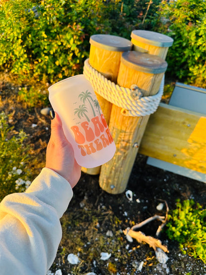 Beach Therapy Printed Glassware - Dishwasher Safe