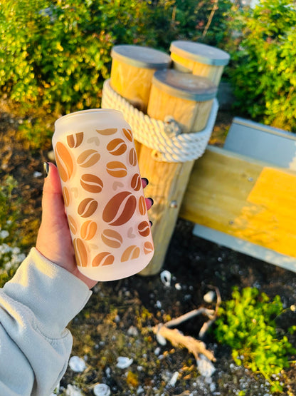 Coffee Bean Boho Printed Glassware - Dishwasher Safe