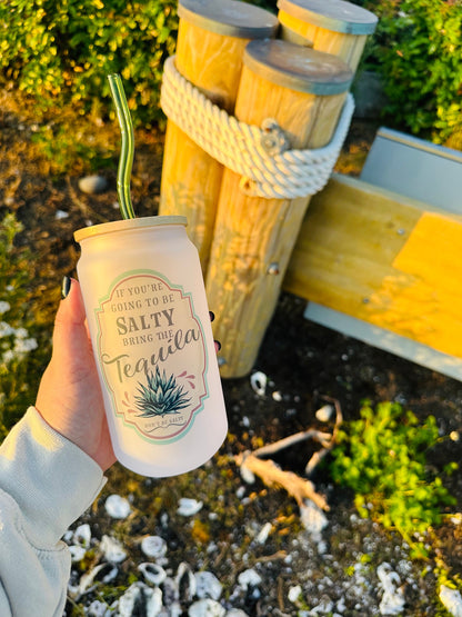 Be Salty.... Bring the Tequila Printed Glassware - Dishwasher Safe