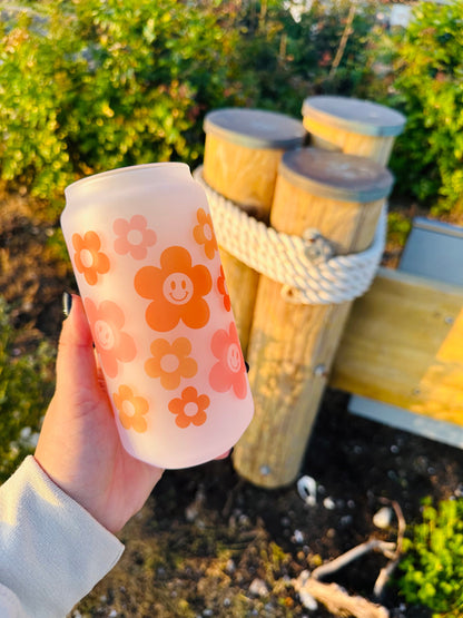 Boho Daisy Summer Printed Glassware- Dishwasher Safe