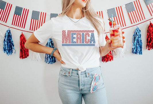 Merica' Bold Graphic Tee - DTF Printed