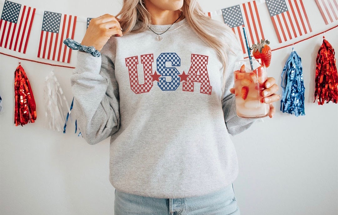 USA Full Graphic Crew - DTF Printed