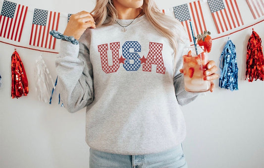 USA Full Graphic Crew - DTF Printed