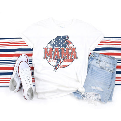 Mama Patriotic Full Graphic Tee - DTF Printed