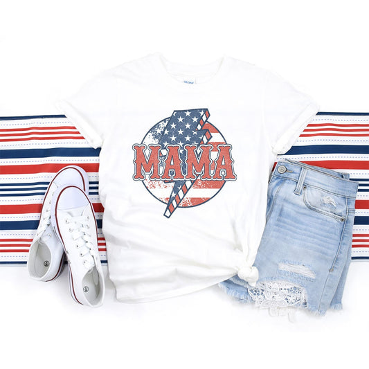 Mama Patriotic Full Graphic Tee - DTF Printed