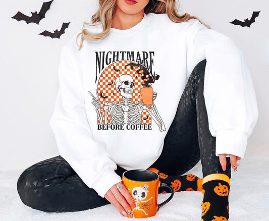 Nightmare Before Coffee Crew - DTF Printed