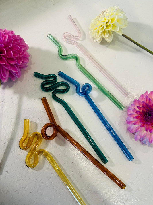 Drinking Glass Straws - Colorful Twists Add On