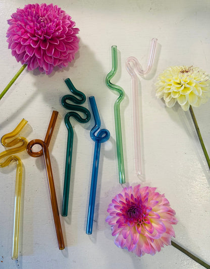 Drinking Glass Straws - Colorful Twists Add On