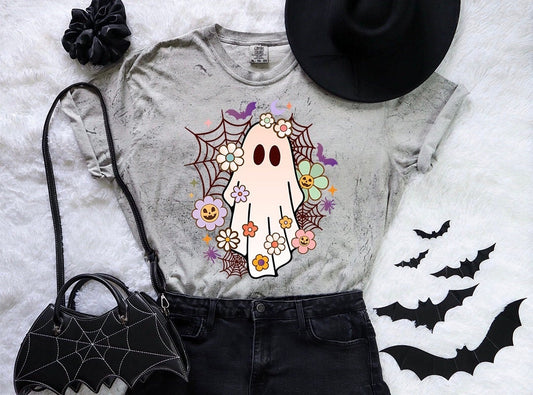 Hippie Ghost Color Blast Tee - DTF Printed