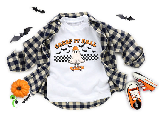 SPOOKY KIDS Creep It Real DTF Printed Tee