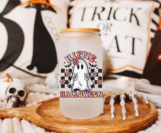 Halloween Hippie - Printed Libby Glass - Dishwasher Safe