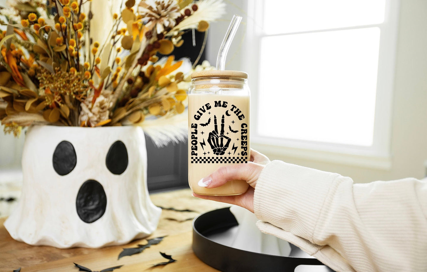 People Give ME the Creeps -  Printed Libby Glass - Dishwasher Safe