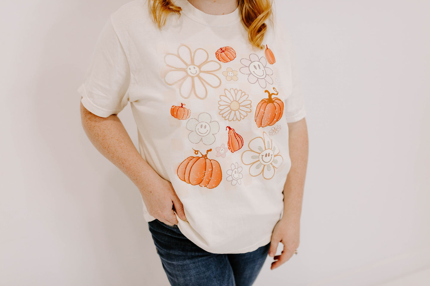 Pumpkin Daisy Tee / DTF Printed
