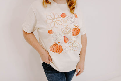 Pumpkin Daisy Tee / DTF Printed