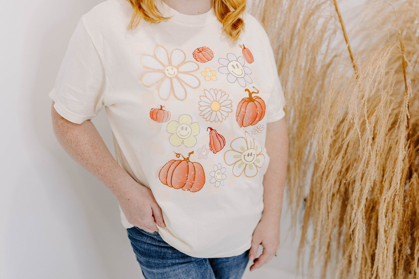 Pumpkin Daisy Tee / DTF Printed