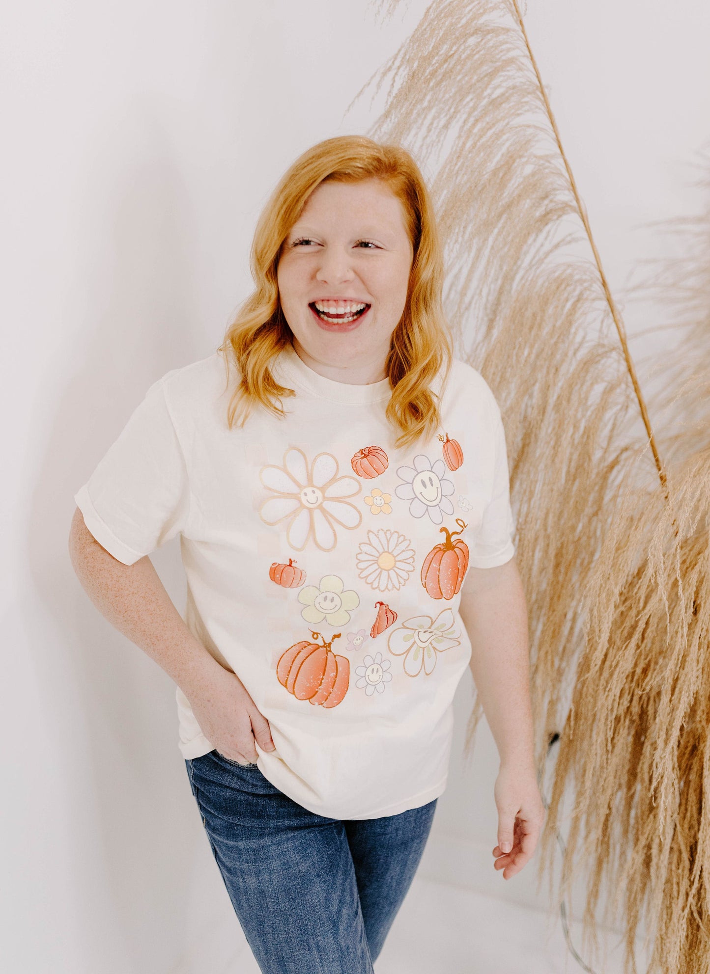 Pumpkin Daisy Tee / DTF Printed