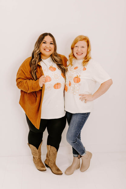 Boho Daisy Pumpkin  / DTF Printed