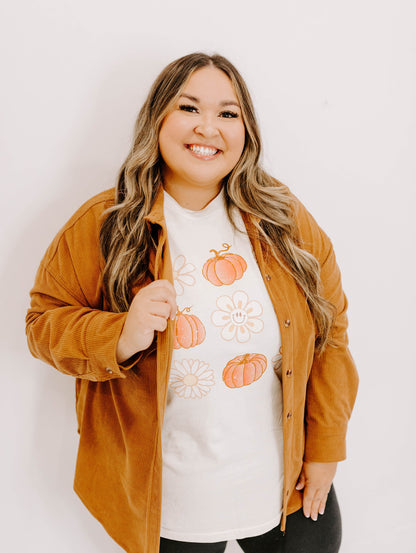 Boho Daisy Pumpkin  / DTF Printed