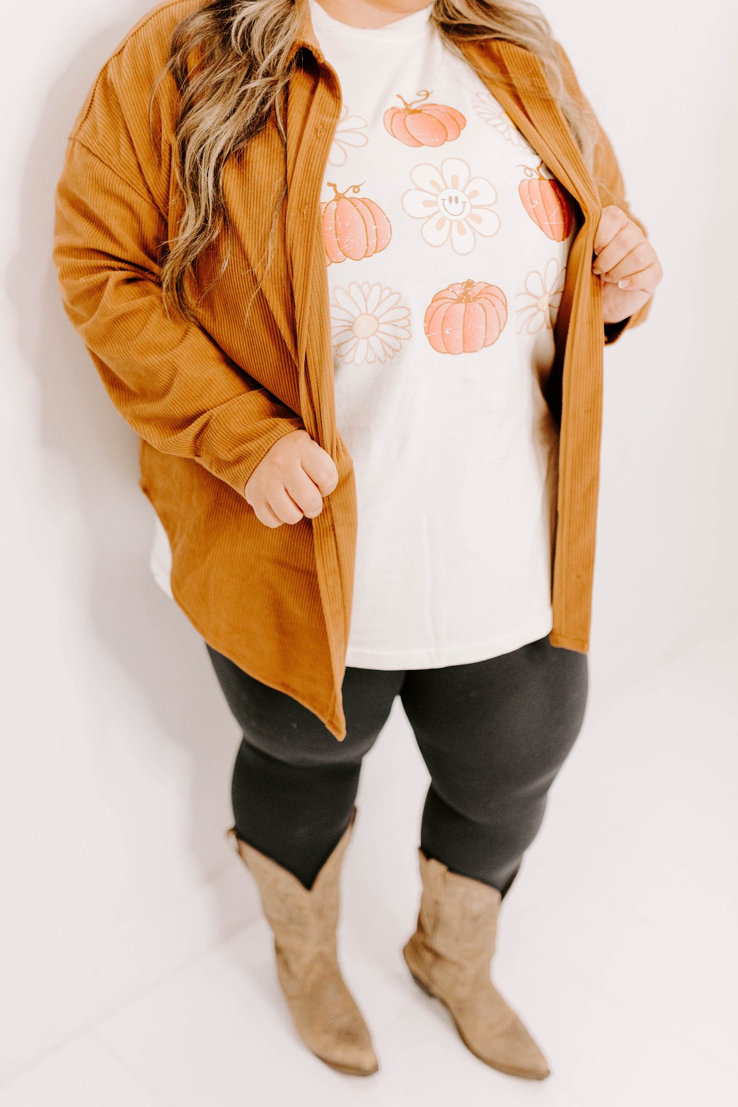 Boho Daisy Pumpkin  / DTF Printed