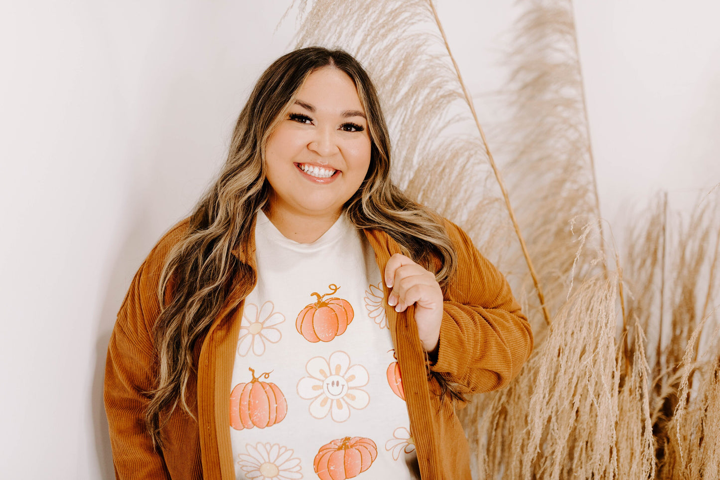 Boho Daisy Pumpkin  / DTF Printed