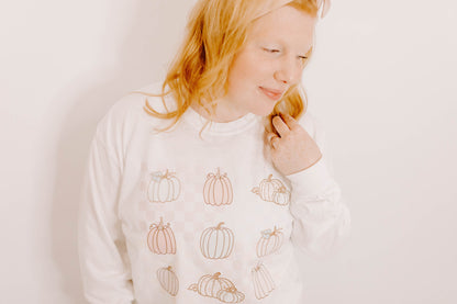 Checkered Boho Pumpkins / DTF Printed