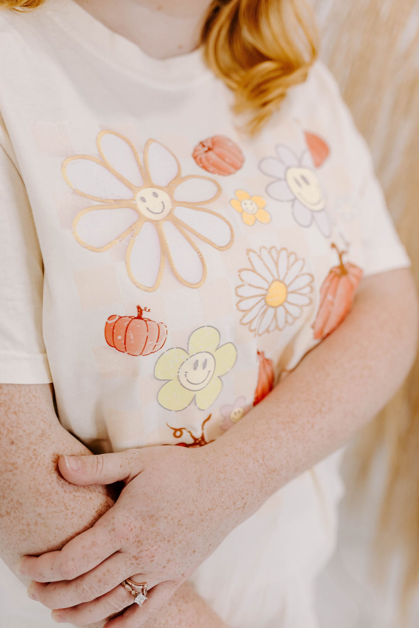 Pumpkin Daisy Tee / DTF Printed