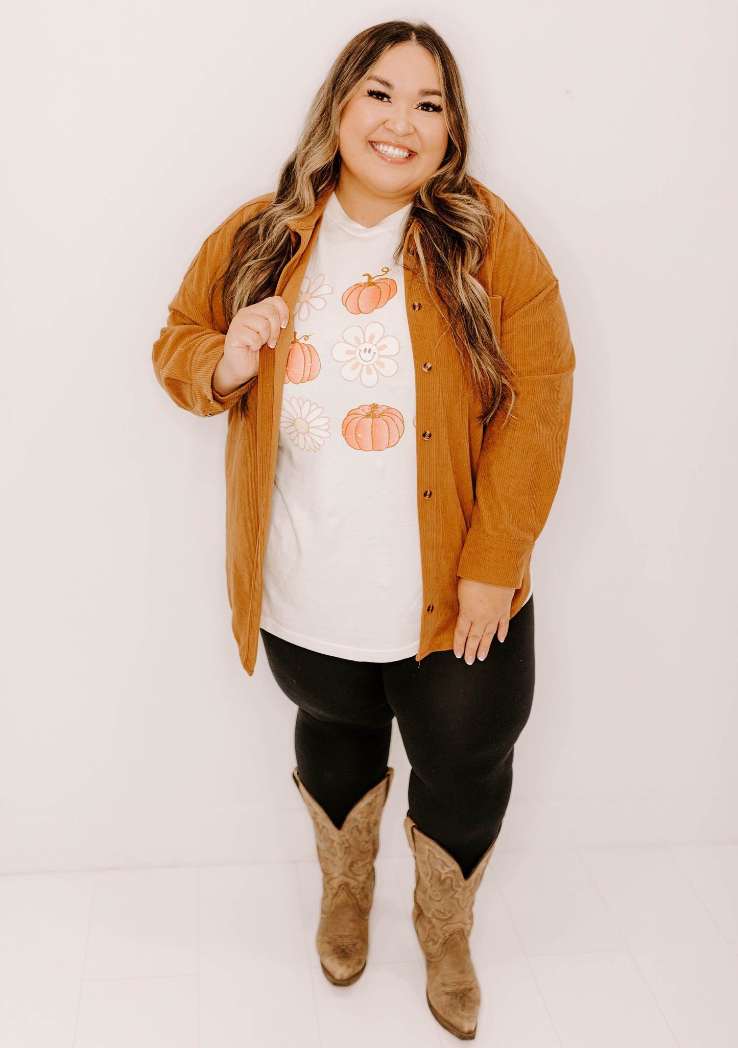 Boho Daisy Pumpkin  / DTF Printed